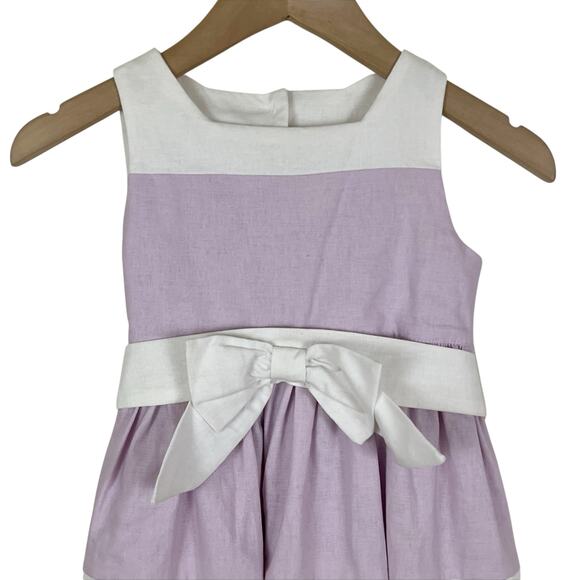 Vintage Hartstrings Lavender Purple and White Striped Dress Girls 4T - Picture 3 of 5